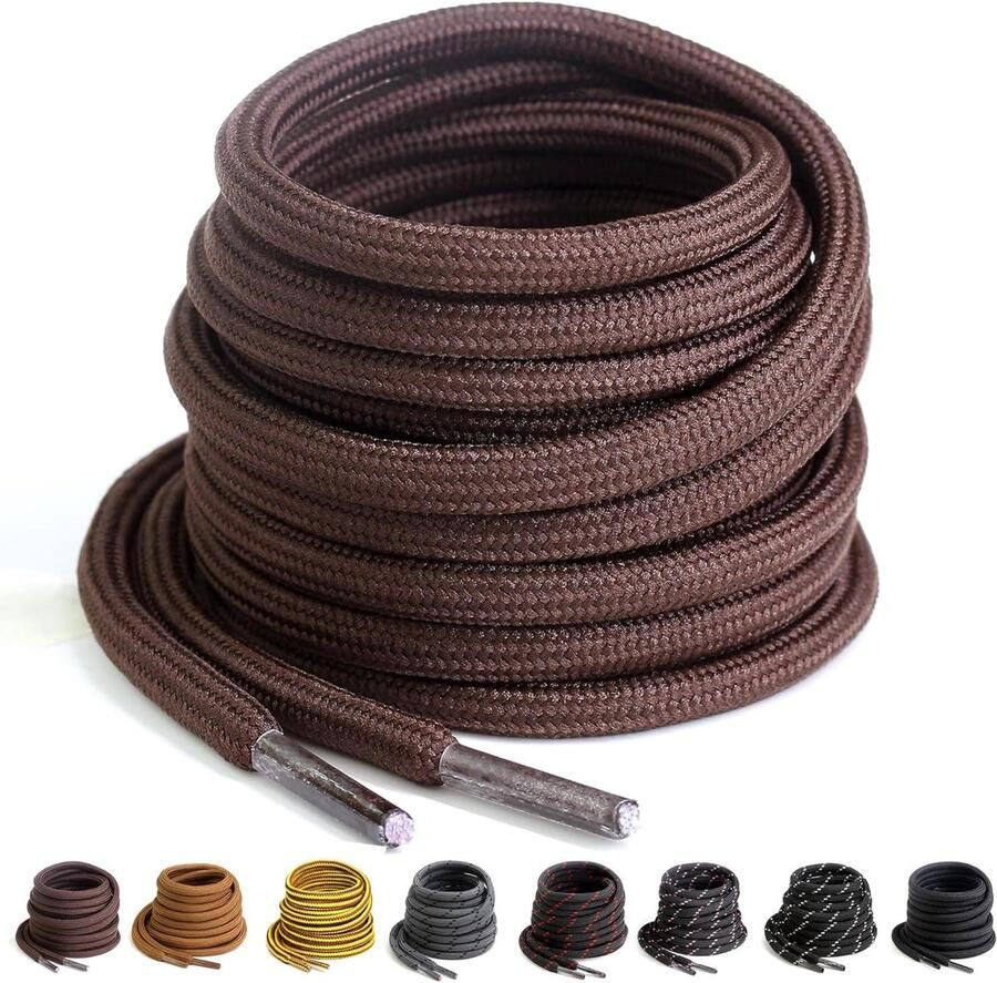 Ronde Schoenveters Veters voor Laarzen Schoenen Verstevigen 4.5mm Dik Zwart