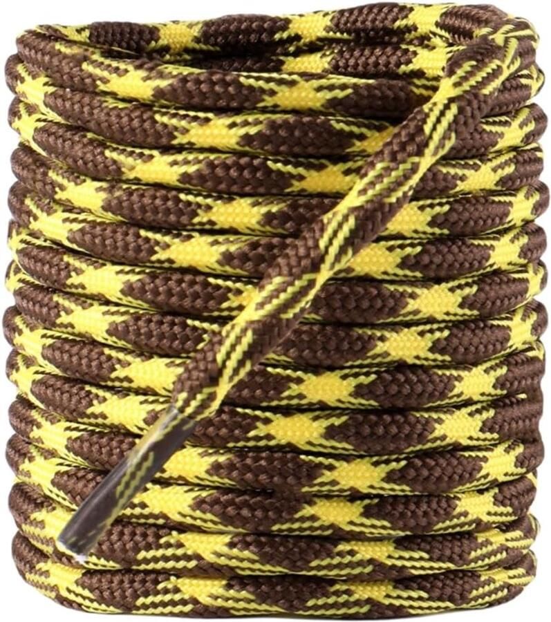 Ronde Schoenveters Veters voor schoenen Outdoor activiteiten Kruisgeweven structuur Bruin Geel