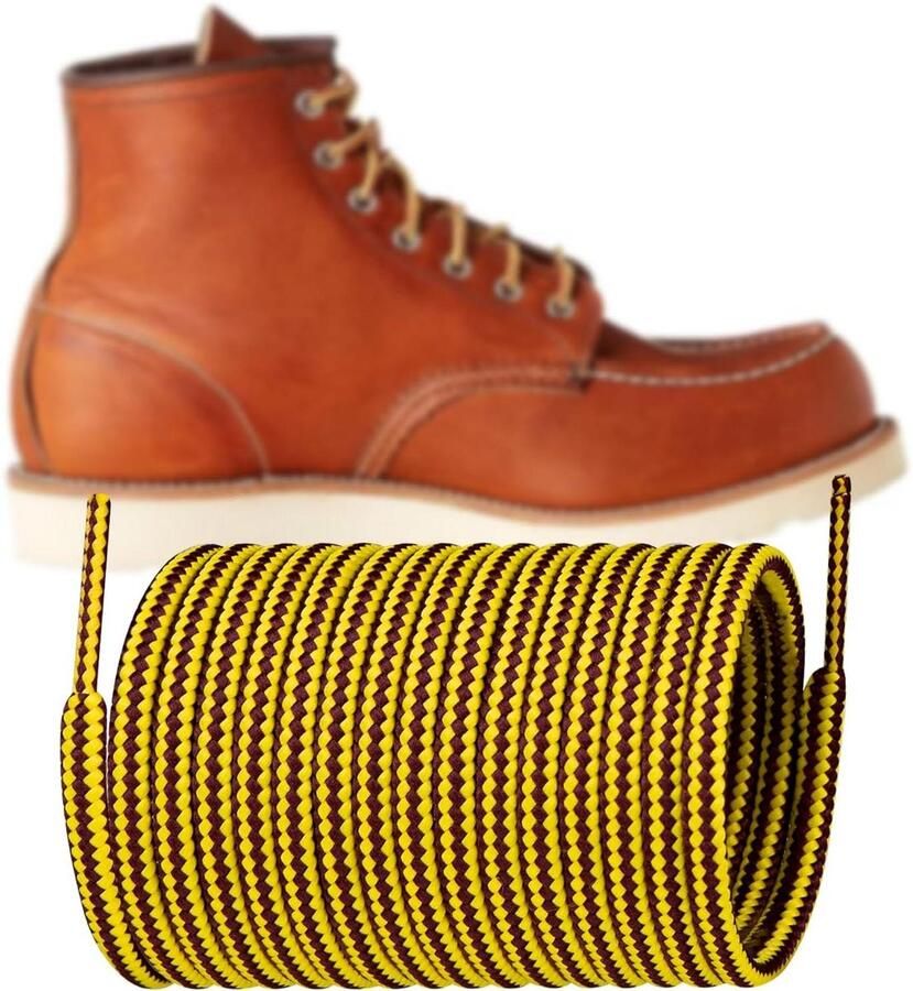 Ronde Schoenveters Veters voor Werklaarzen Schoenen Vernieuwen Verstevigde Tips Bruin