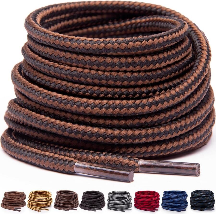 Ronde Schoenveters voor Laarzen Werkschoenen & Wandelschoenen Duurzaam & Zwart