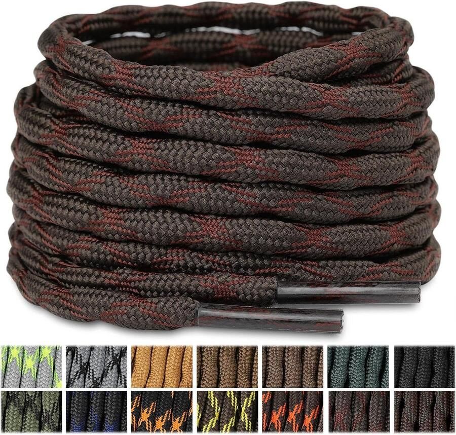 Ronde schoenveters voor wandelschoenen en werkschoenen 2 paar