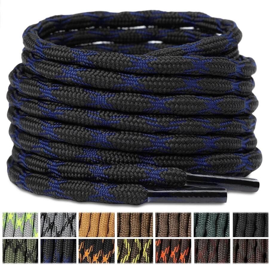 Ronde Schoenveters voor Wandelschoenen en Werkschoenen 2 Paar Kleuren & Lengtes