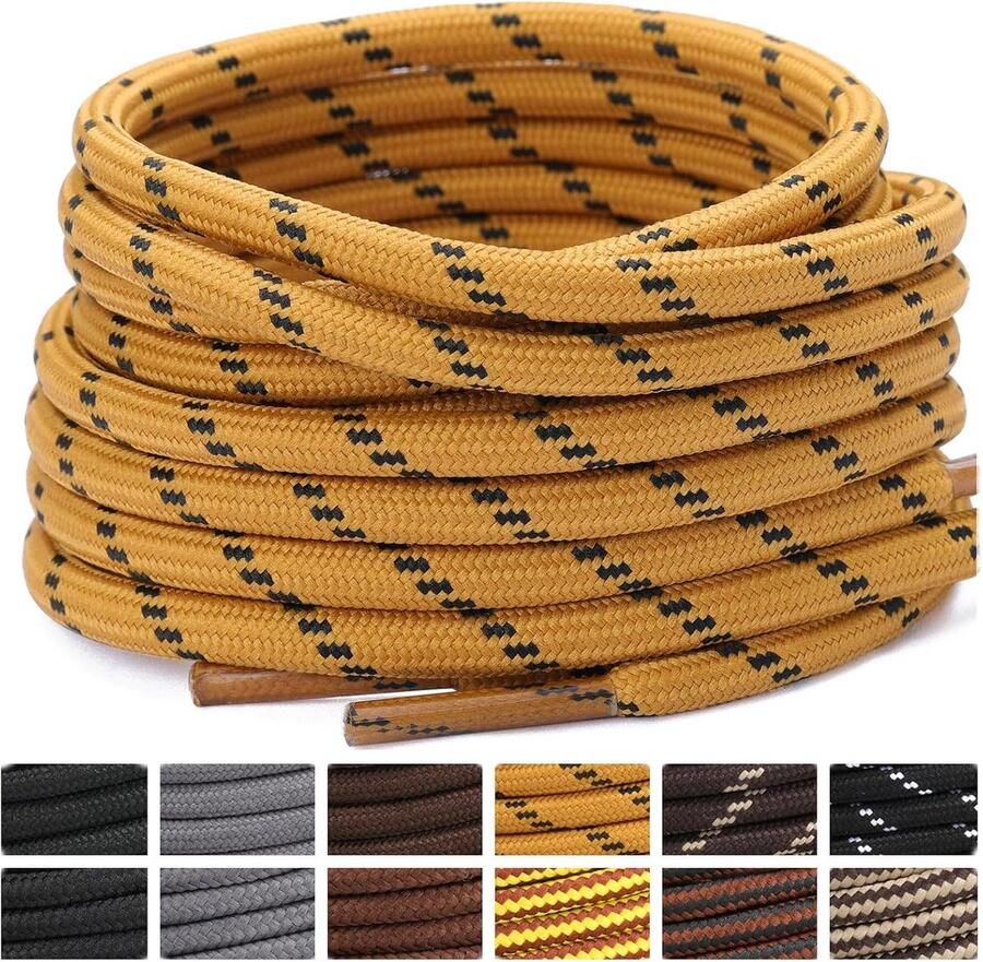 Ronde schoenveters voor wandelschoenen en werkschoenen Scheurbestendig en Duurzaam