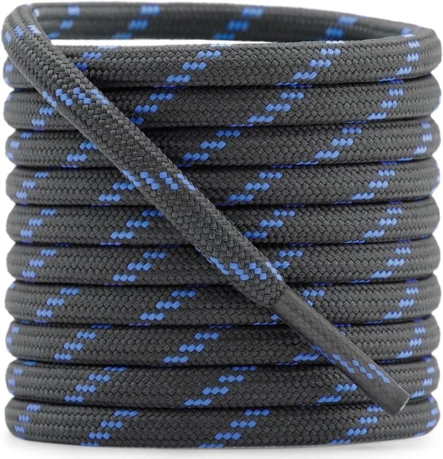 Ronde Schoenveters Wandelveters Outdoor Schoenen Verstevigen Anti-slip Patroon 2 Paar Zwart