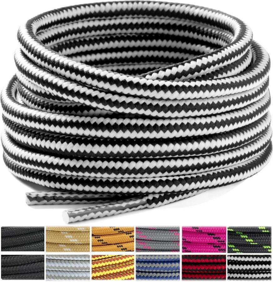 Ronde Sterke Schoenveters 2 Paar Scheurvast voor Wandelschoenen en Werklaarzen