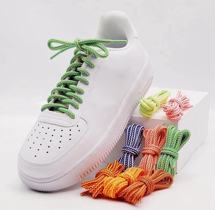 Ronde Tweekleurige Schoenveters voor Sneakers en Laarzen