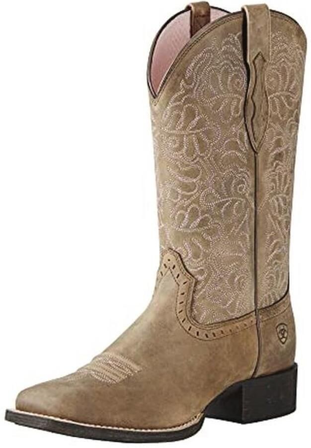 Dames Ronde Western Cowboy Boot in Bruin B US