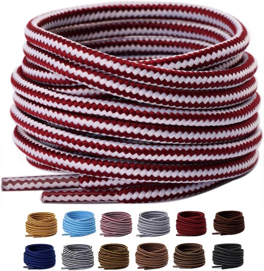 Ronde Veters 2 Paar 4mm voor Werkschoenen Wandelschoenen Laarzen Scheurbestendig