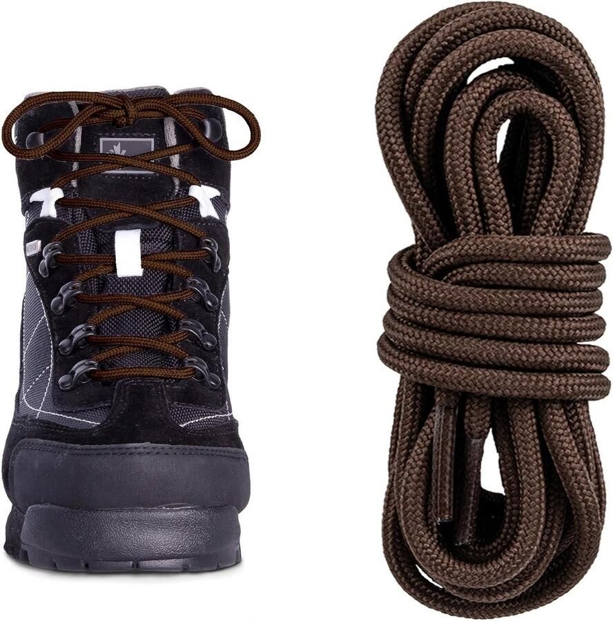 Ronde veters 4 mm polyester voor werkschoenen laarzen en wandelschoenen