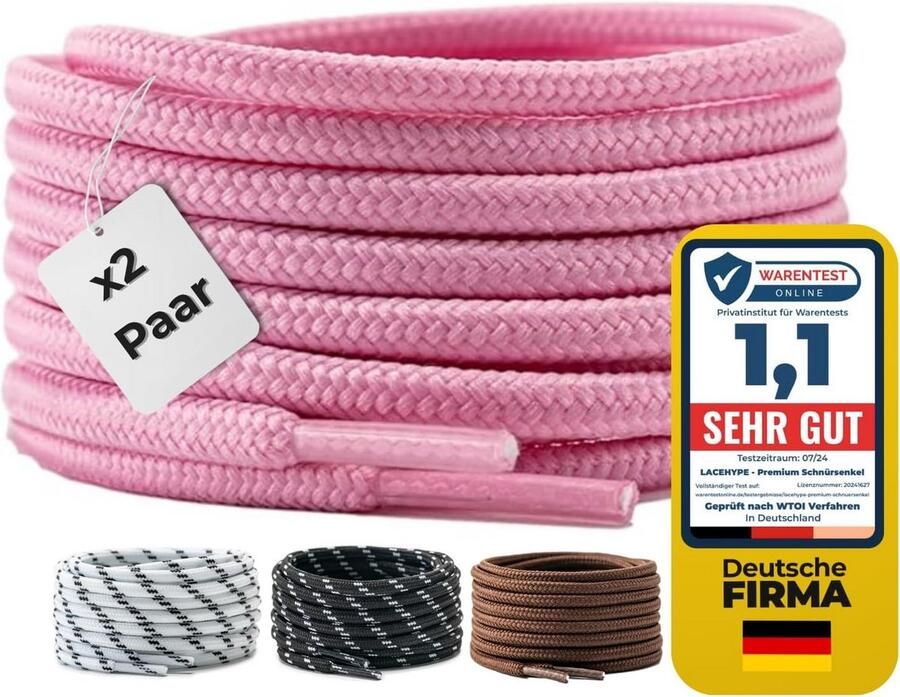 2 Paar Ronde Schoenveters 4mm Sterk en Scheurbestendig voor Werk- en Outdoorschoenen