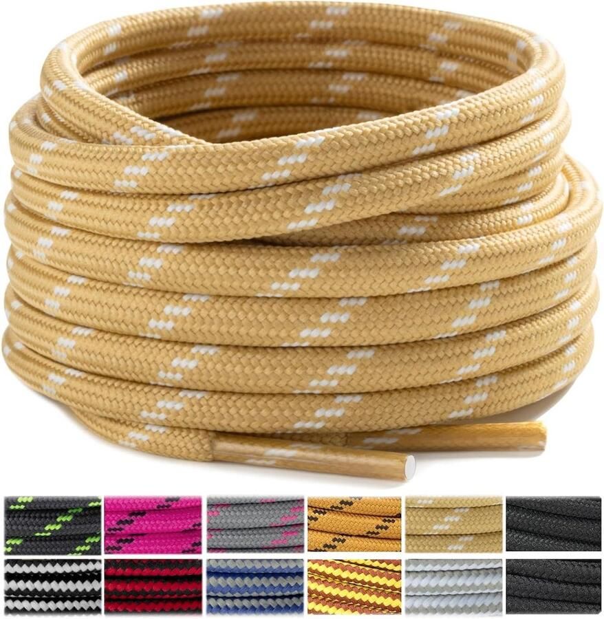Ronde Veters Schoenlinten Outdoor Activiteiten Scheurbestendig Materiaal 4.5mm Diameter Zwart