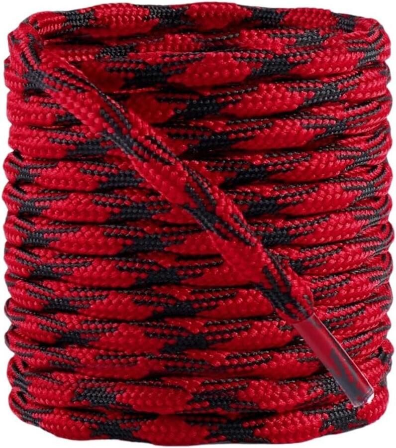 Ronde Veters Schoenveters Boots Schoenen Vernieuwen Antislip Slijtvast Zwart-Rood