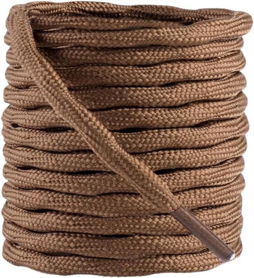 Ronde Veters Schoenveters Outdoor Activiteiten Kruis Weeftechniek Lichtbruin