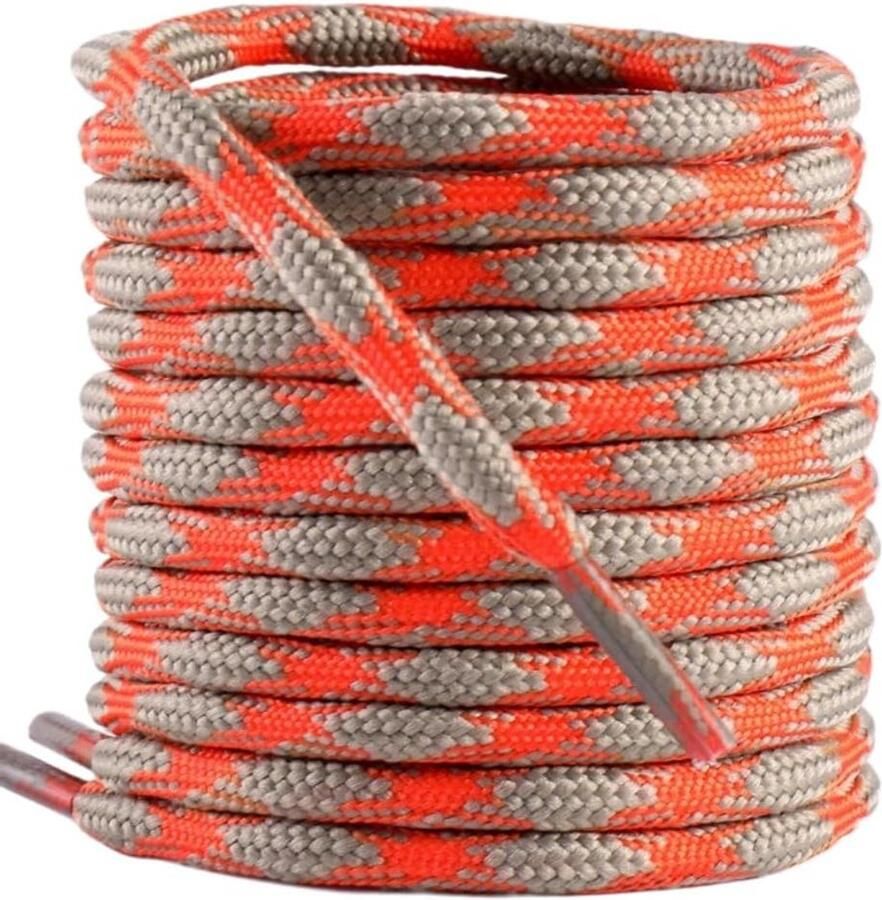 Ronde Veters Schoenveters Outdoor Activiteiten Kruisgeweven Khaki Oranje