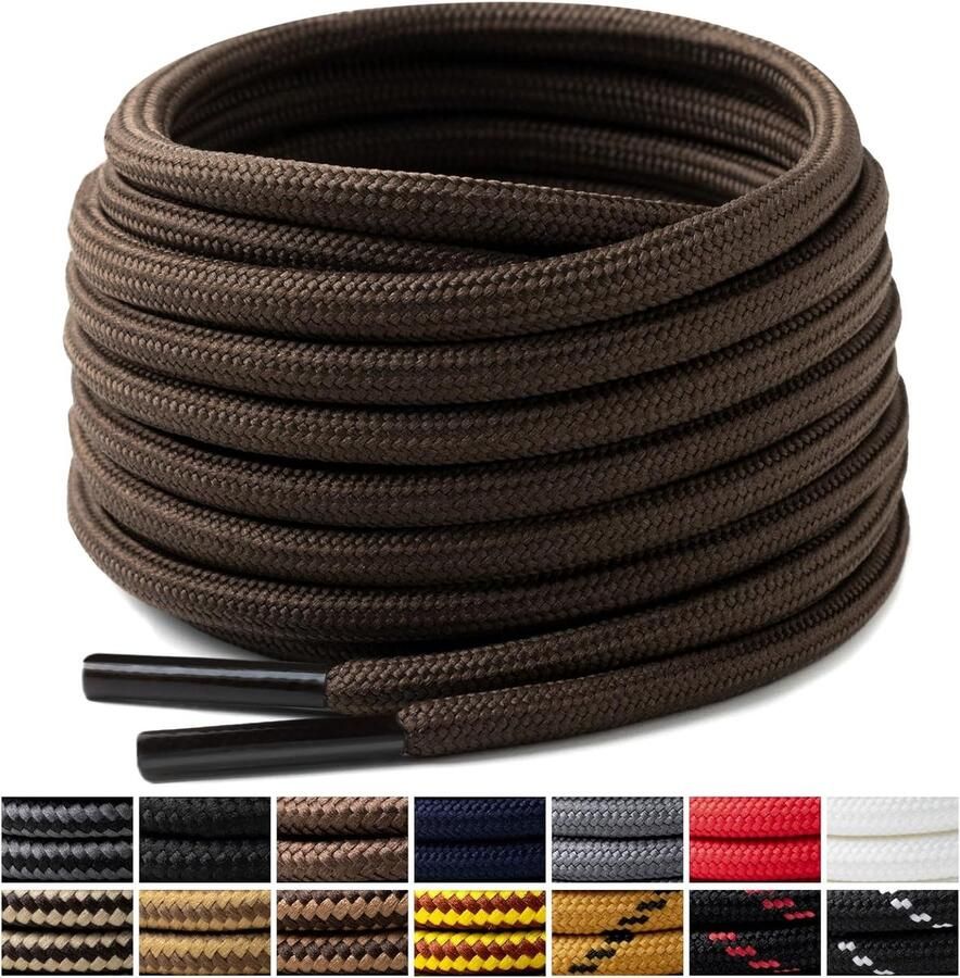 Ronde Veters Schoenveters Outdoor Avonturen Duurzaam & Slijtvast 4mm Breed Zwart