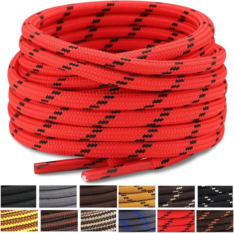 Ronde Veters Schoenveters Outdoor Avontuur Scheurbestendig 4.5mm Diameter Zwart