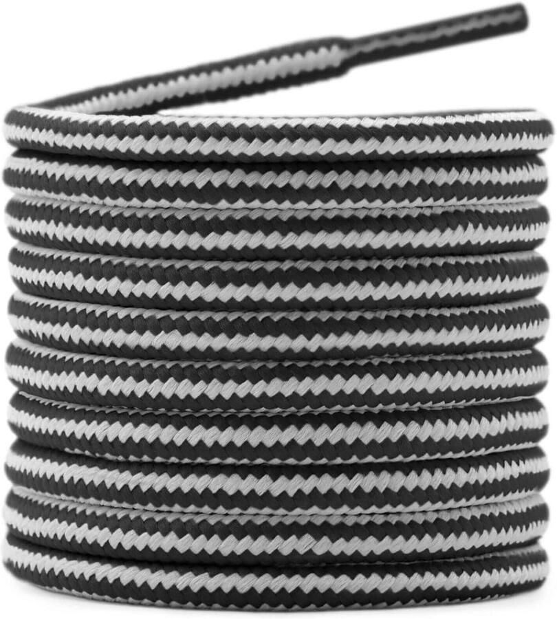 Ronde Veters Schoenveters Outdoor Wandelen Stevige Constructie Wit Zwart Gestreepte