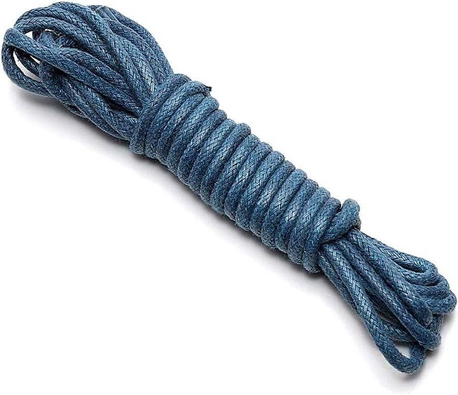 Ronde Schoenveters Gevlochten Veters Schoenen Vernieuwen Waterdicht Gewaxt 2.5mm dik Blauw