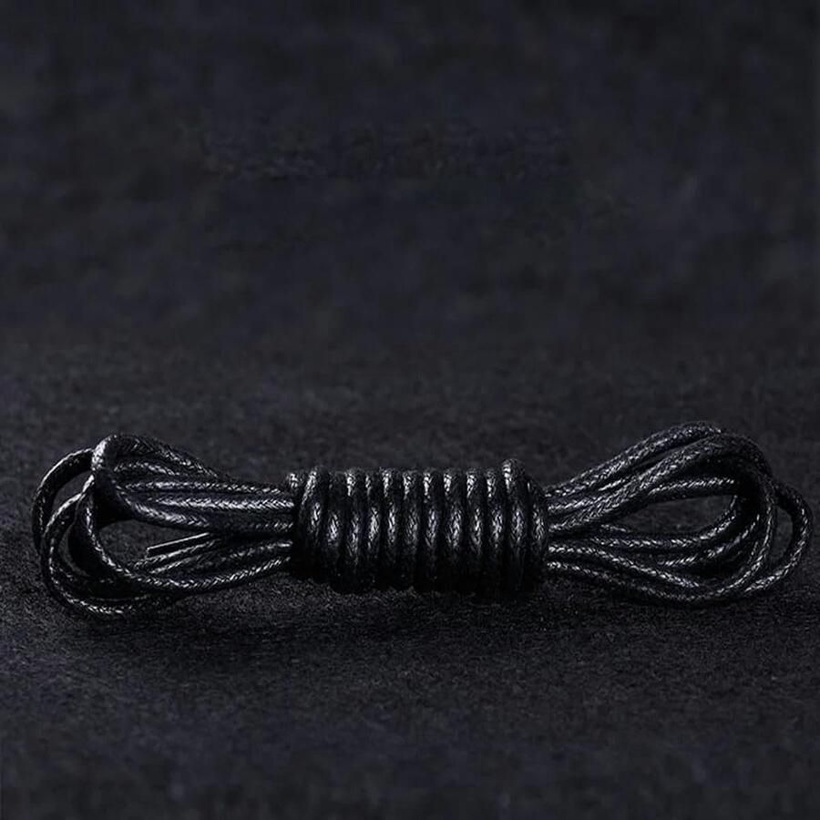 Ronde Veters Schoenveters Schoenen Versieren Waterproof Katoen Zwart
