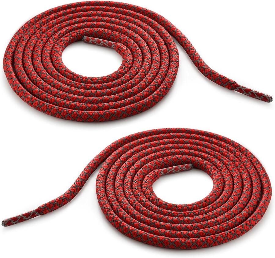 Ronde Veters Schoenveters Set Sport Schoenen Reflecterende Strengen 3 Paren Rood