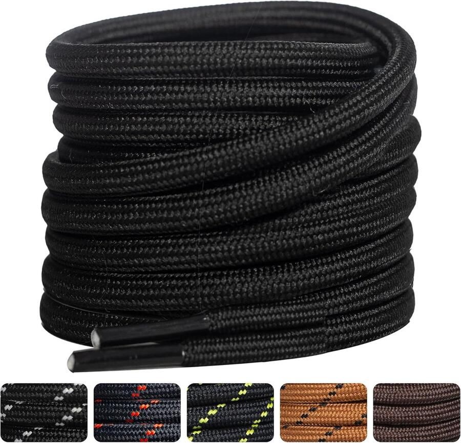 2 Paar Ronde Robuuste Veters voor Wandelschoenen Werkschoenen en Sneakers