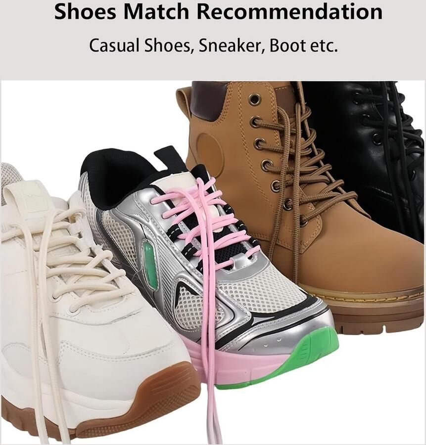 Ronde veters voor wandelschoenen en werkschoenen 4mm diameter