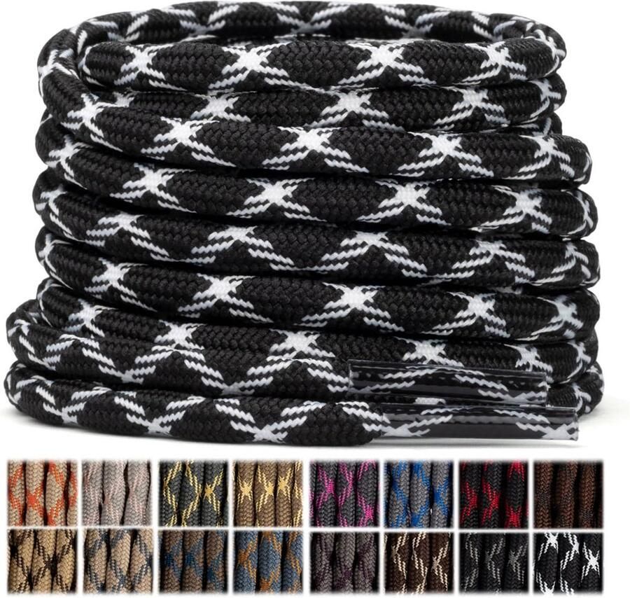 Ronde Veters voor Wandelschoenen en Werkschoenen Verschillende Kleuren en Lengtes