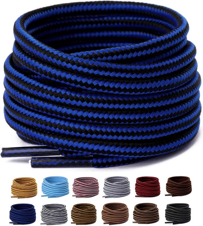 Ronde Veters voor Werk- en Wandelschoenen (4 mm Dik) Scheurbestendige Vervangende Schoenlinten [2 Paar]