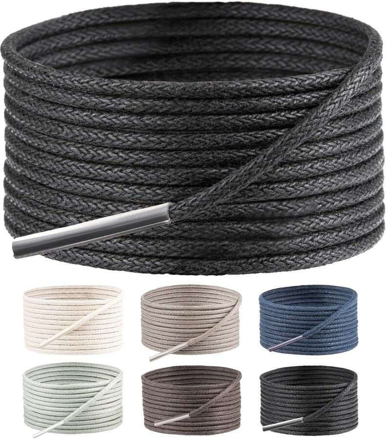 Ronde Gewaxte Schoenenveters voor Herenschoenen en Chique Schoenen Scheurvast en Duurzaam 75 tot