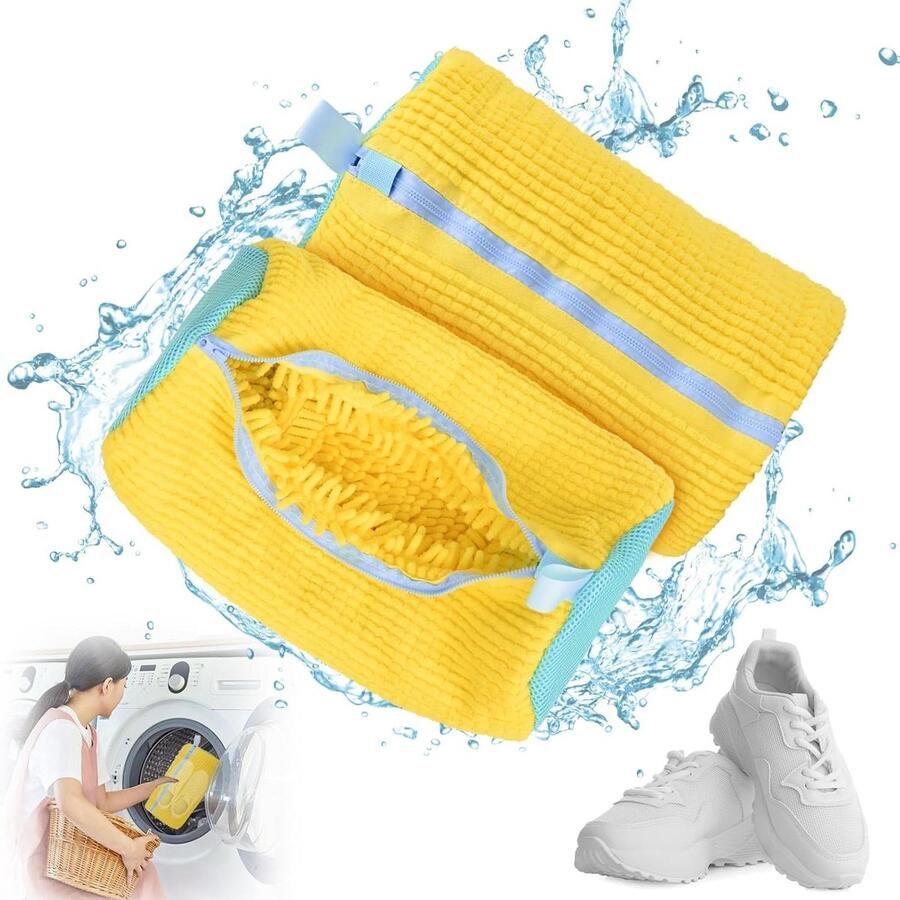Ronte Schoenwasmachinetas voor trainers en sneakers herbruikbare schoenpoetszak met rits. Geschikt voor sneakers canvas en tennisschoenen. Set van