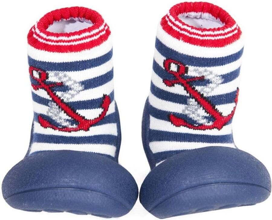 Roze-Blauwe (Marine) Babyslofjes Cadeauset Flexibele Eerste Loopschoentjes