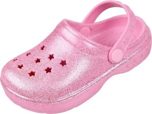 Roze glitter slippers voor