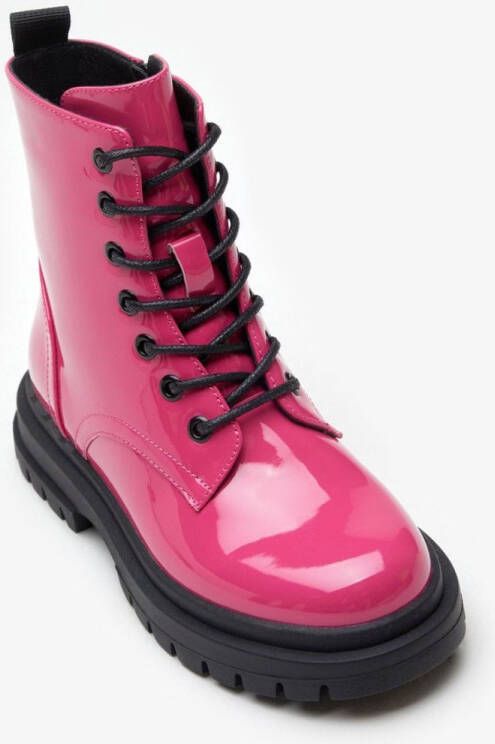 Roze stoere Lak enkel laarsjes