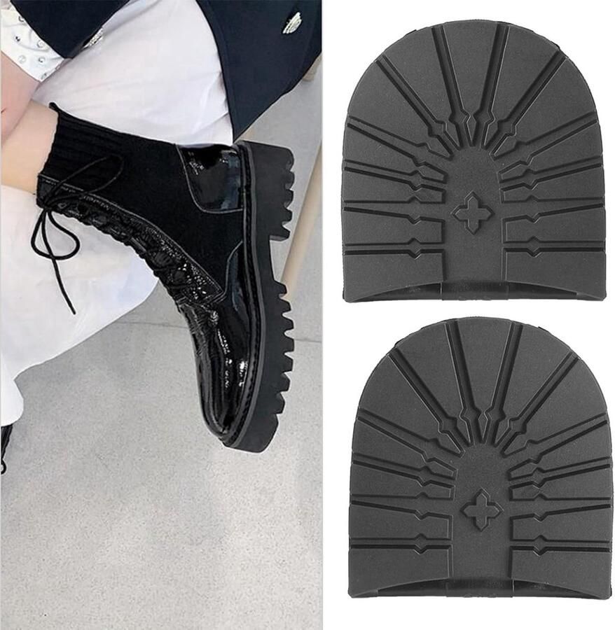 Rubberen anti-slip hielzolen voor laarzen en schoenen dempende reparatieaccessoires voor zwarte hakschoenen en comfort