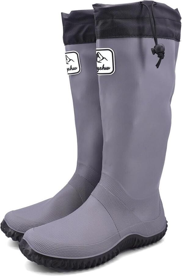 Rubberen Laarzen Hoog Opvouwbaar Waterdicht Antislip PVC Regenlaarzen voor Tuin en Buiten