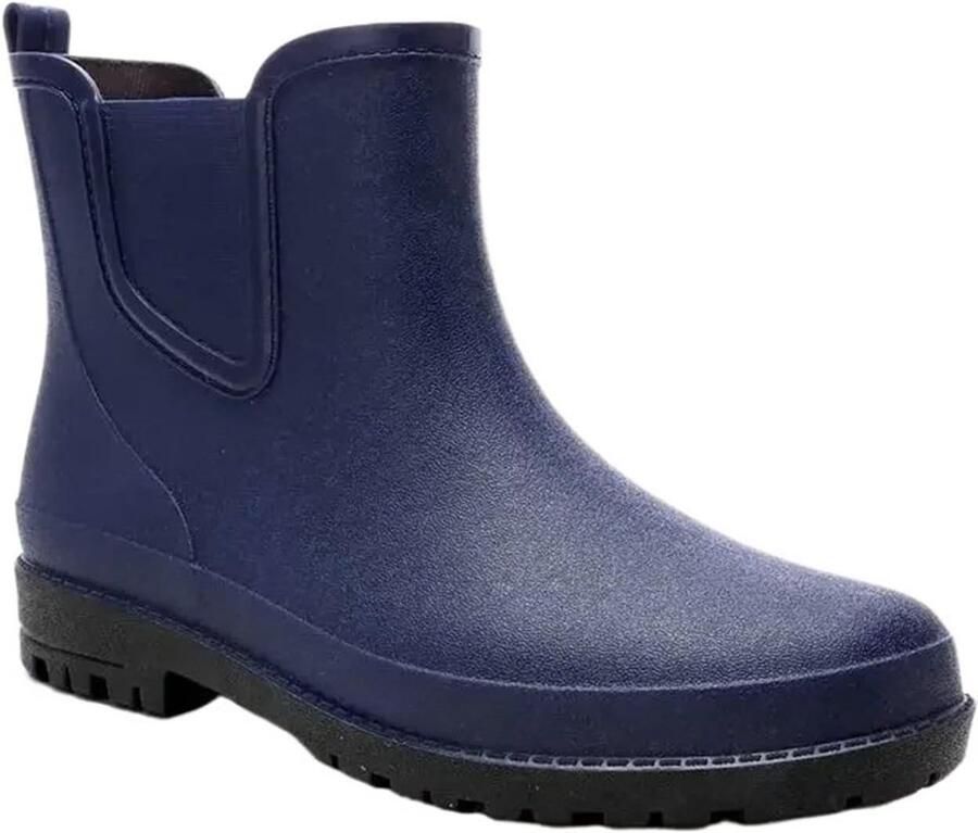 Rubberen Laarzen Herenschoenen Tuin Buitenactiviteiten Bescherming Waterdicht Antislip Enkelhoog Blauw