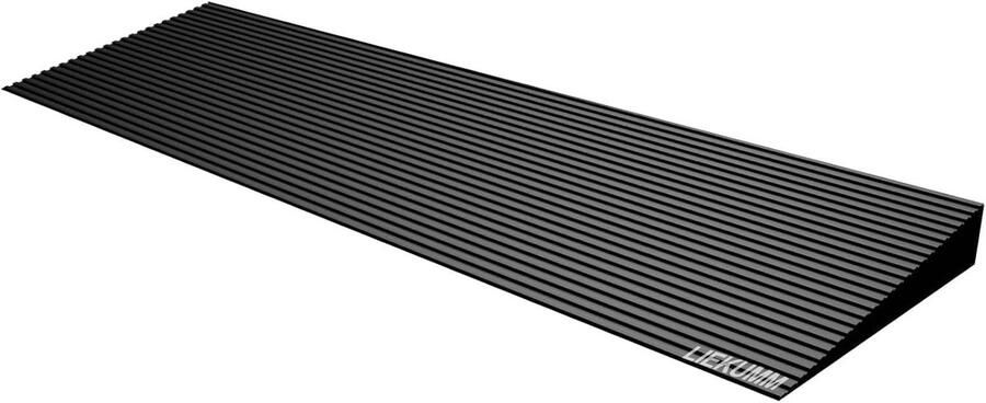 Rubberen rolstoeloplegger antislip oppervlak voor rolstoeldrempels deuropeningen en badkamer (RTR90) x zwart
