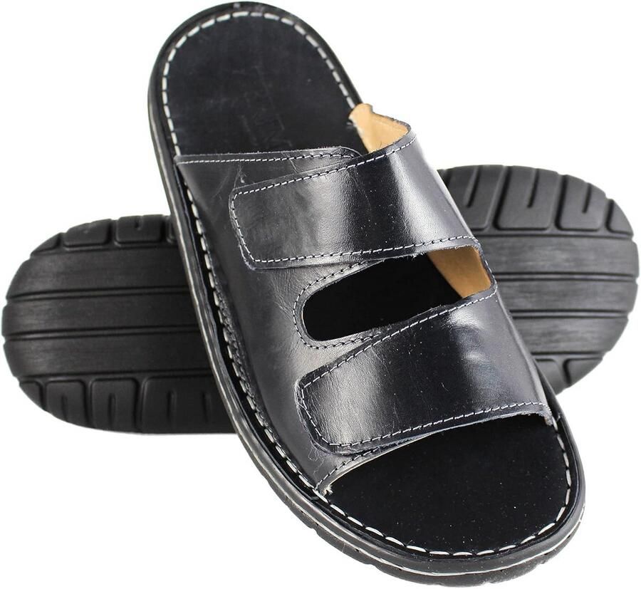 Rubuuste Leren Herensandalen Comfortabele Zomerslippers voor Heren Wandelsandalen