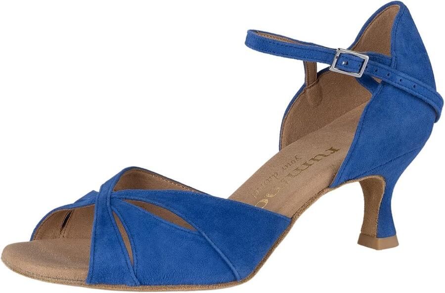 Dansschoenen R385 022 Nubuck Royal Blauw normale breedte 50R Flare Heel Made in Portugal - Foto 1