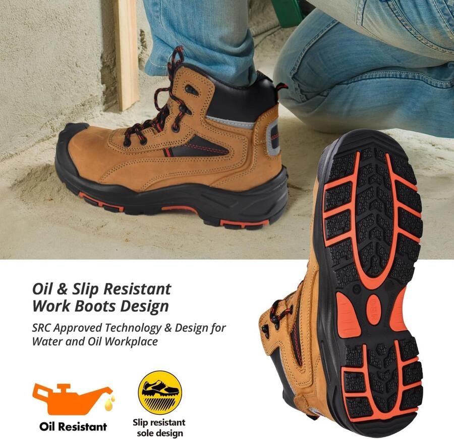 S3Work Shoes Military M-8518 Safety Shoes Anti-Static Waterproof Breathable Leather Comfortable Insole Fiber ShopVlot