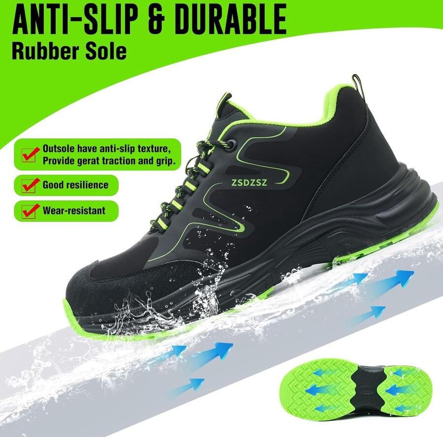 Safety Shoes Work Shoes Lightweight Breathable Non-slip Safety Sneaker Protective Shoes with Steel Toe Cap ShopVlot