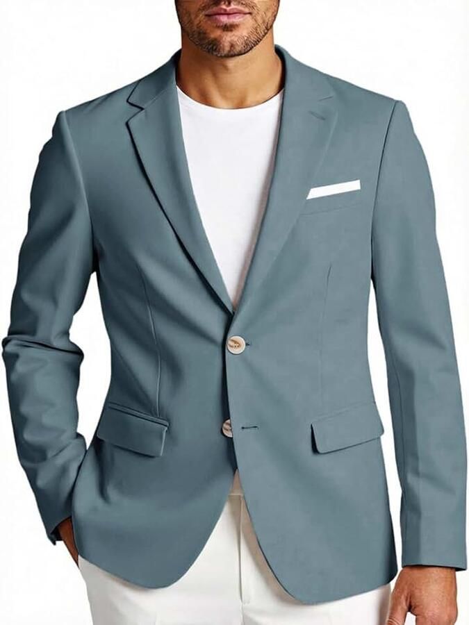 Sakko British Blazer voor heren lange mouwen slimfit effen business bruiloft vrije tijd kostuumjas