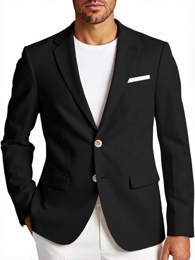 Sakko British Blazer voor heren lange mouwen slimfit effen business bruiloft vrije tijd kostuumjas