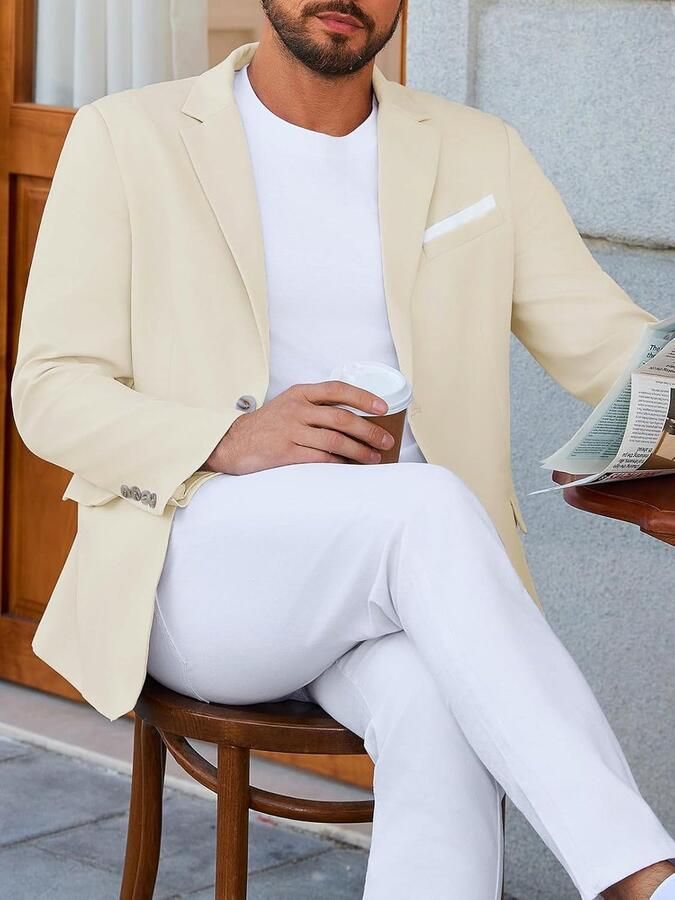 Sakko British Blazer voor heren lange mouwen slimfit effen business bruiloft vrije tijd kostuumjas