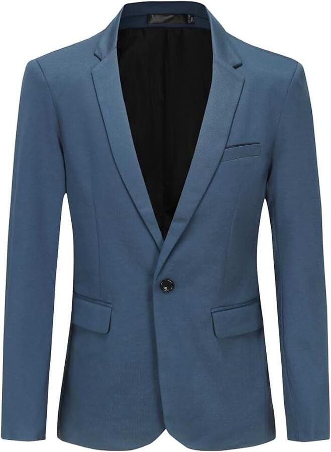 Sakko Sportieve blazer voor heren met 1 knoop regular fit business vrije tijd kostuumjas modern pak