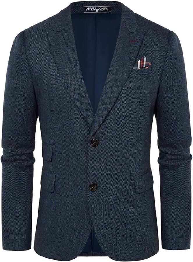 Sakko Vintage British Blazer voor heren 2 knopen businesspak tweed colbert