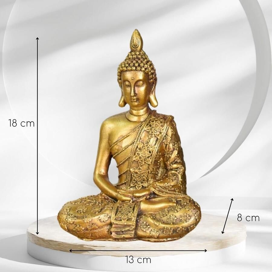 Sanci Boeddhabeeld Zen en Feng Shui decoratie om een ontspannende en spirituele sfeer te creëren goed geluksgeschenk hoogte goud Zen'Light Yello