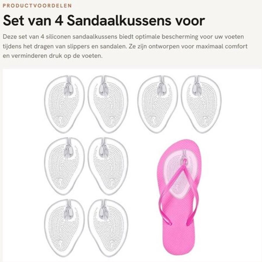 Sandaalkussens 4 Paar Siliconen Teenbeschermers Doorzichtige Inzetstukken Flip Flop Kussens Voetbescherming Comfortabel en Schokabsorberend