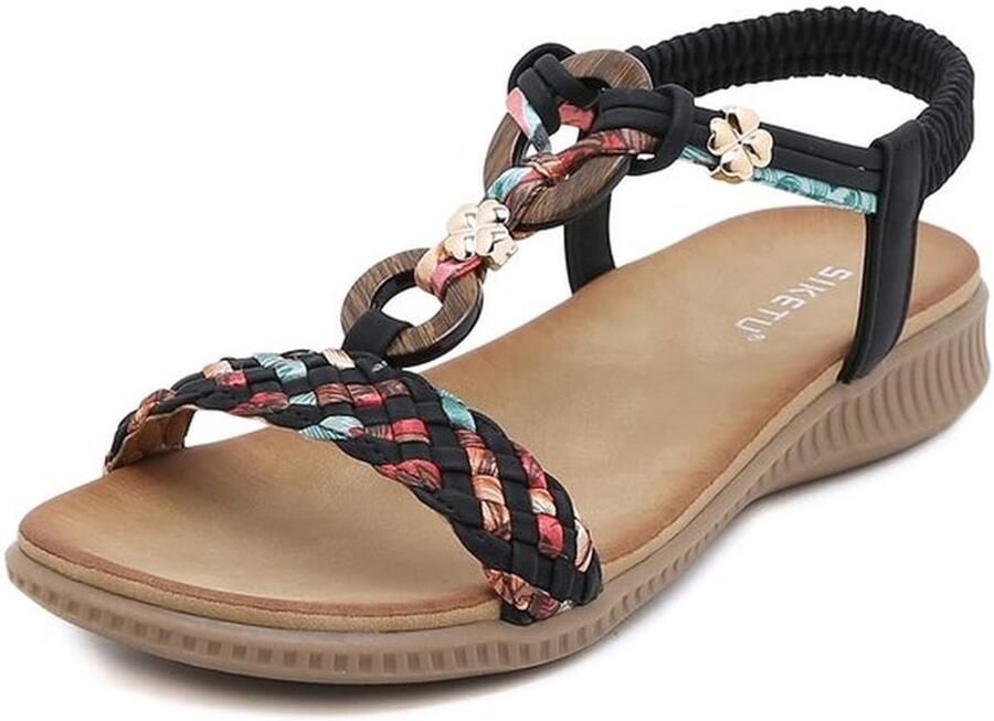 Sandalen Casual Comfortabel Platte Sandalen Zomer Sandalen T-Strap Sandalen Elastische Achterkant Ronde Teen Flip Flops