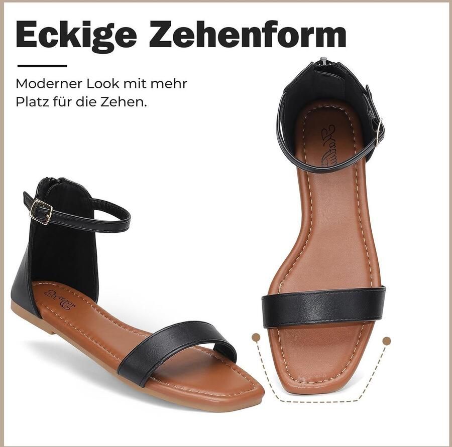 Sandalen dames 36-41 platte banden open teen comfortabel voor de zomer ShopVlot
